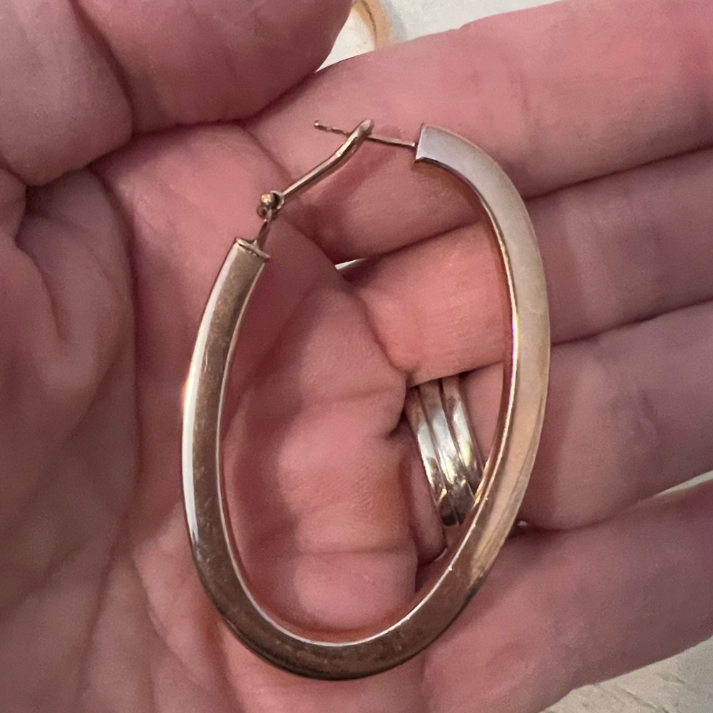 Vintage Milor Italy Bronze large hoop earrings